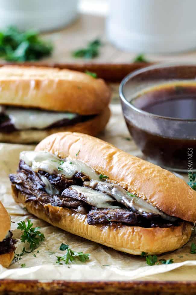 Best Slow Cooker French Dip Sandwiches (Video!) - Carlsbad Cravings