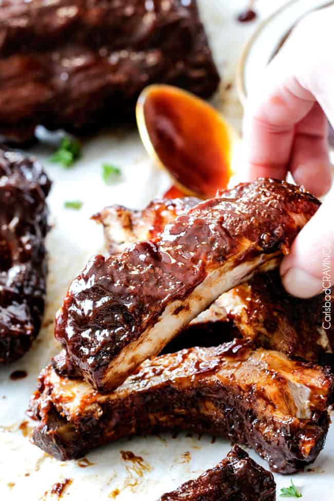 Fall Off the Bone Slow Cooker Barbecue Ribs - Carlsbad Cravings