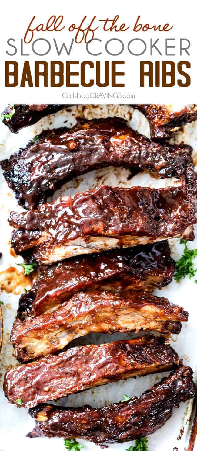 Fall Off the Bone Slow Cooker Barbecue Ribs - Carlsbad Cravings