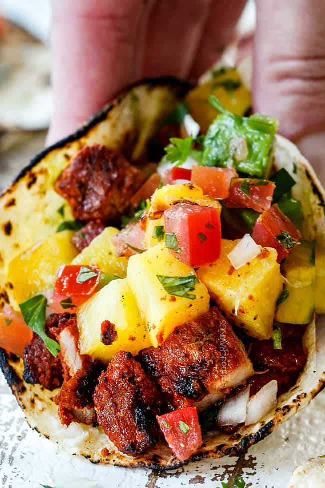 BEST EVER Authentic Tacos Al Pastor with Grilled Pineapple ...