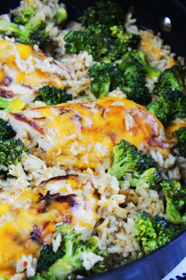 Apple Juice & Dijon Braised Cheddar Chicken, Broccoli, Rice Skillet (30 