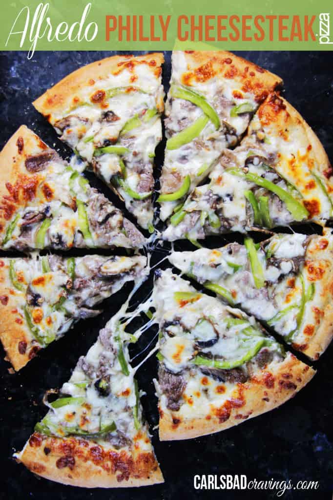 the BEST Philly Cheesesteak Pizza (how to freeze, make ahead, etc)