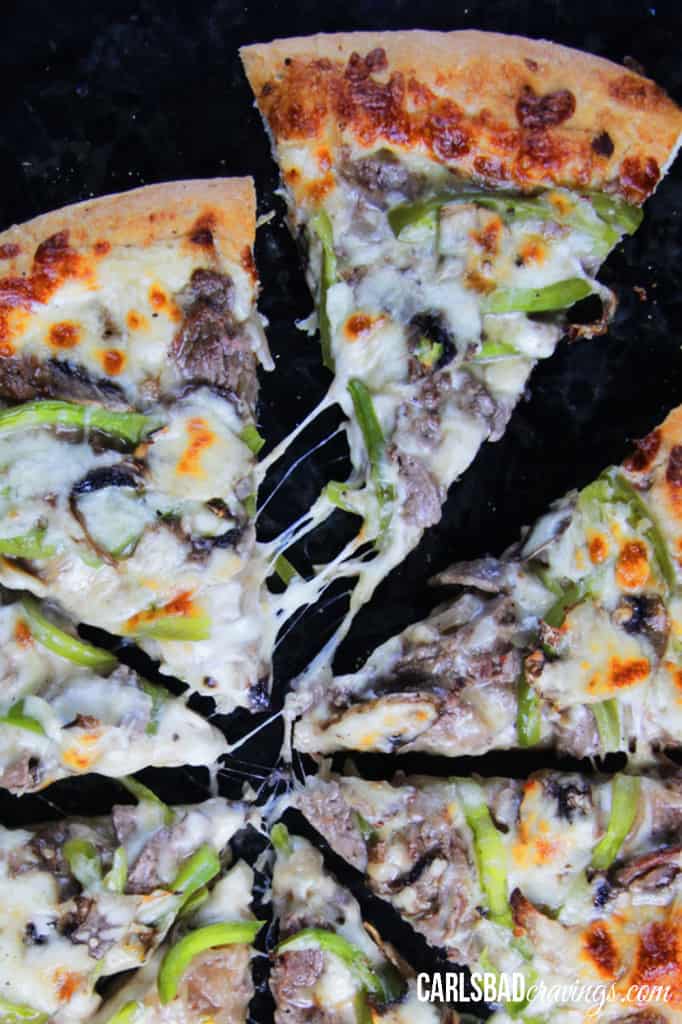 the BEST Philly Cheesesteak Pizza (how to freeze, make ...