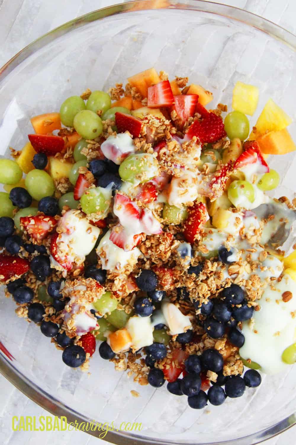 Healthy and Crunchy Muesli Fruit Salad - All We Eat