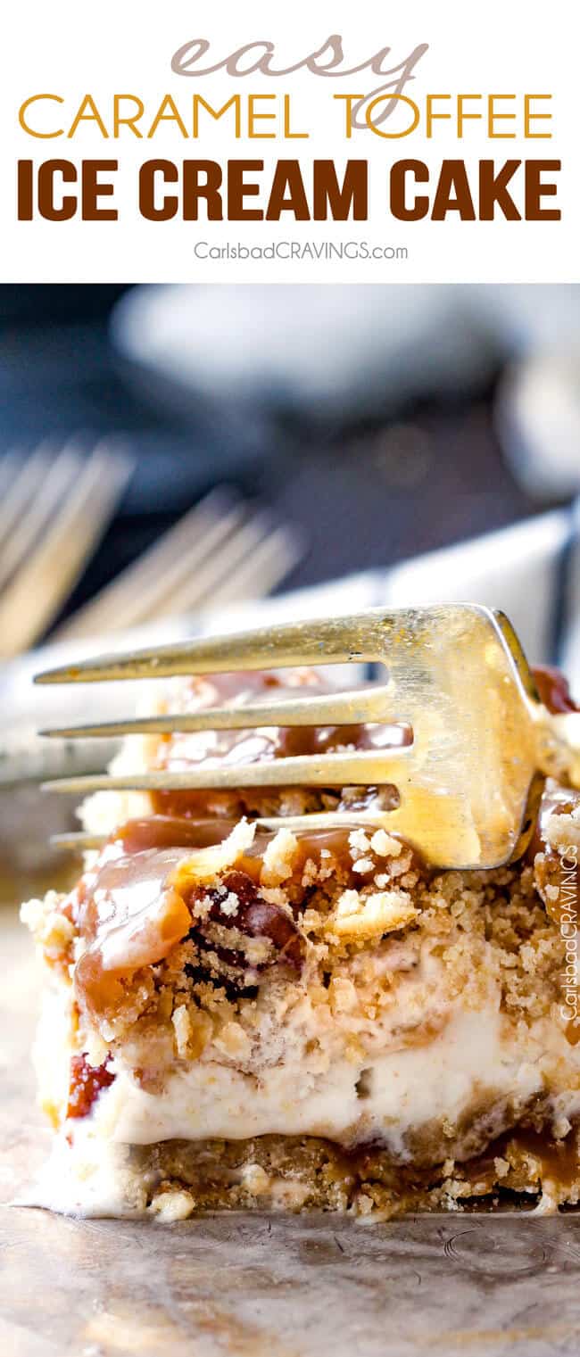 ice cream cake with chocolate and caramel - Jelly Toast