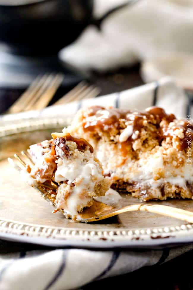 a half eaten bite of easy ice cream cake without cake