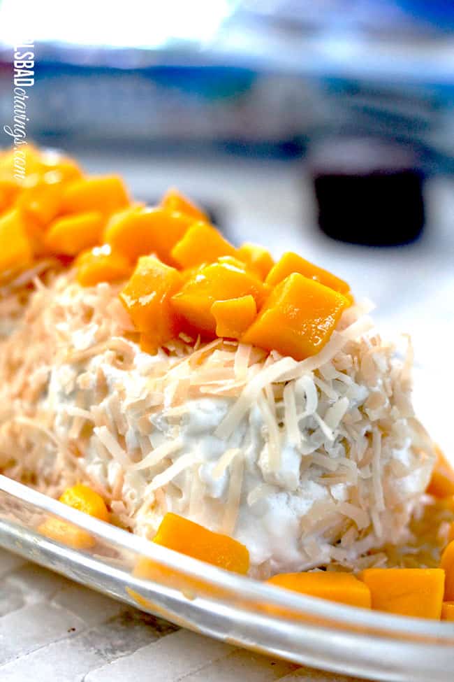 Mango Coconut Oreo Fudge Creme Ice Box Cake