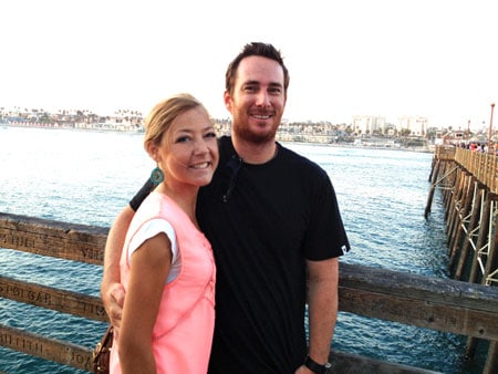 Patrick and me at the Oceanside Pier with my swollen cheeks and feet, July 2013