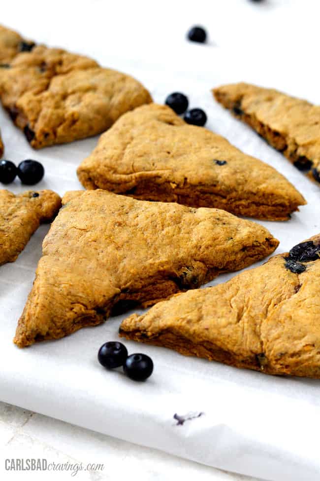 Blueberry and Orange Pumpkin Scones with Cinnamon Blueberry Drizzle ...