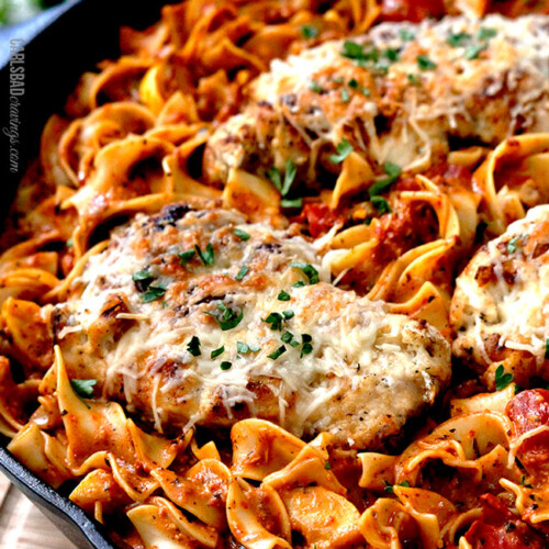 Sun-Dried Tomato Pesto Pasta (with cripsy Parmesan Chicken option)