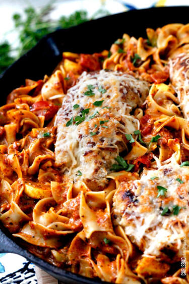 Sun-Dried Tomato Pesto Pasta (with cripsy Parmesan Chicken option)