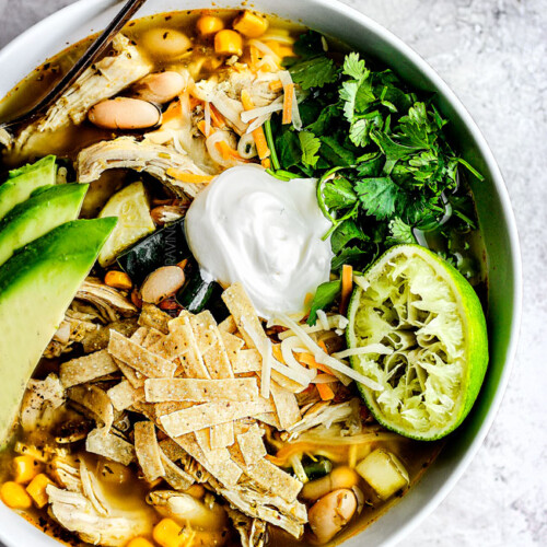 Crockpot Chicken Tortilla Soup (Verde!) - Carlsbad Cravings