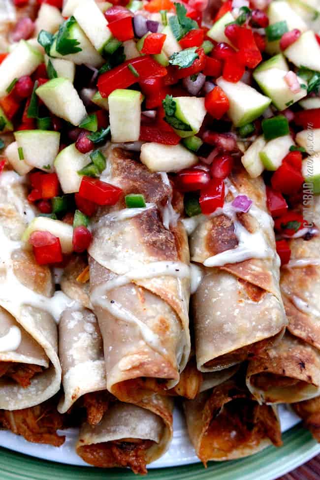 Slow Cooker Chipotle BBQ Cream Cheese Chicken Taquitos (with ...