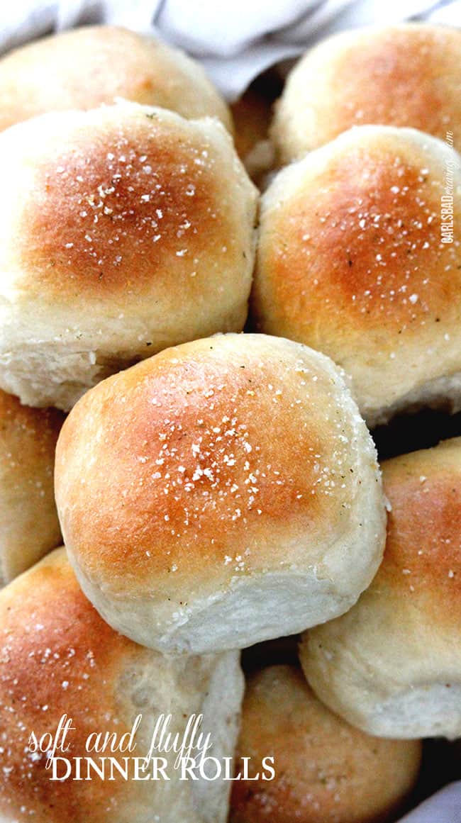 up close of easy Dinner Rolls stacked together