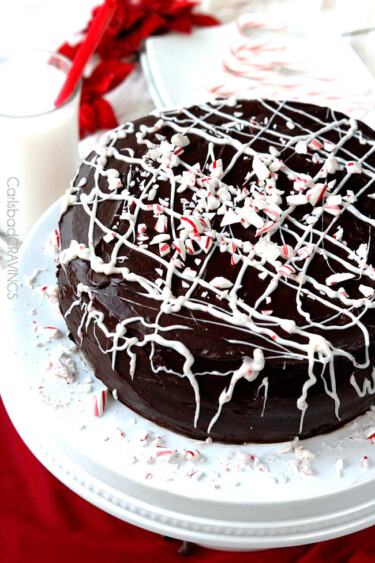 Peppermint Chocolate Cake with hidden Peppermint Vanilla Buttercream