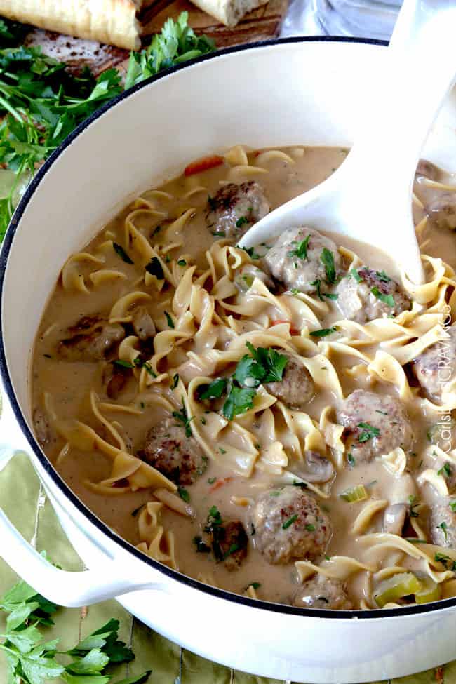 Swedish Meatball Noodle Soup - Carlsbad Cravings