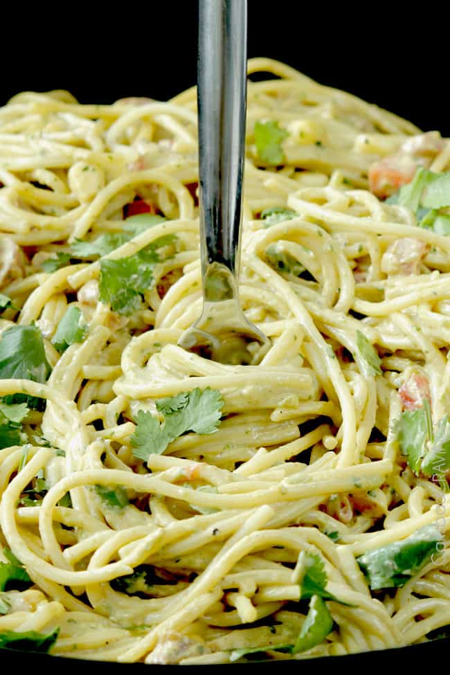 Creamy Avocado Pasta (with Chili Lime Chicken) - Carlsbad Cravings