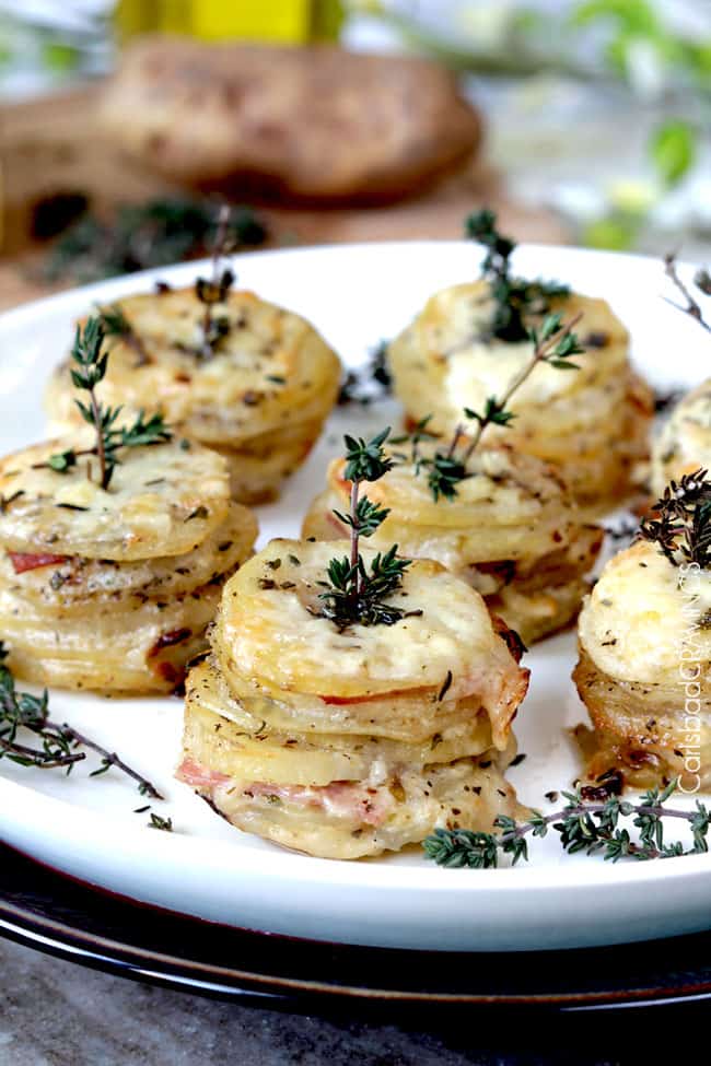 Gruyere and Ham Potato Stacks - Carlsbad Cravings