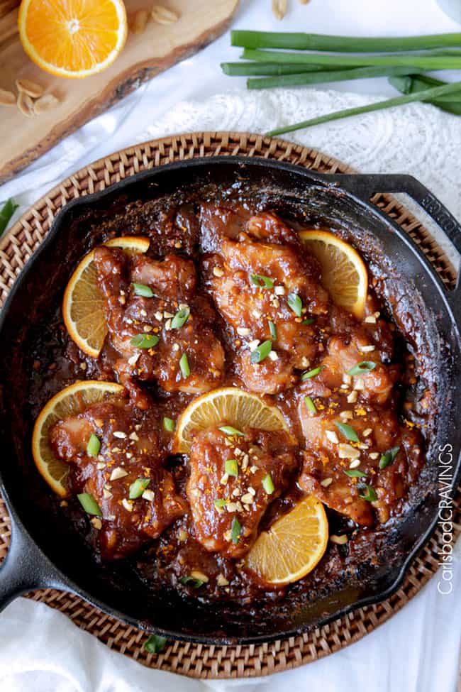 Sticky Thai Peanut Orange Chicken 30 Minutes