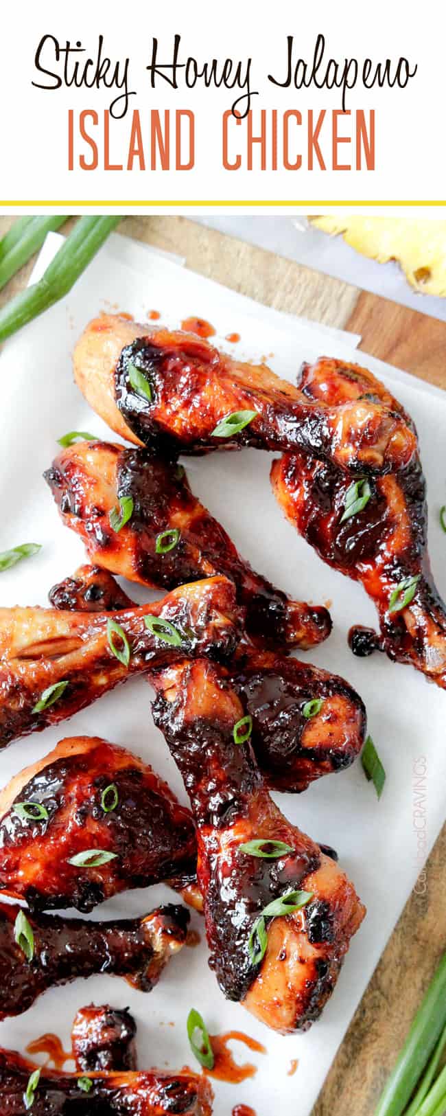 Several Honey Jalapeno Chicken wings on a white plate. 