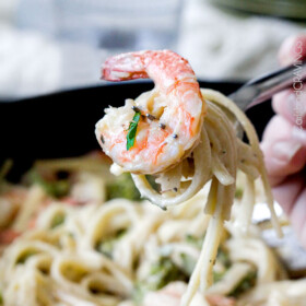 Roasted Shrimp Fettuccine Alfredo Recipe - Carlsbad Cravings