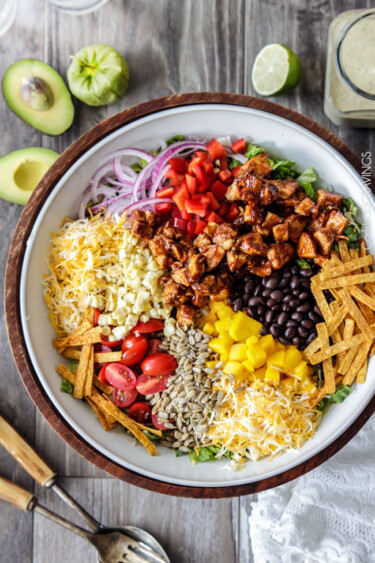 Chipotle BBQ Chicken Salad (+ Avocado Ranch) - Carlsbad Cravings