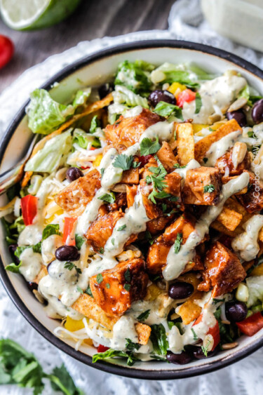 Chipotle BBQ Chicken Salad (+ Avocado Ranch) - Carlsbad Cravings