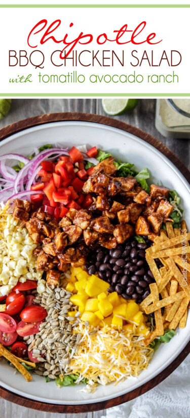 Chipotle BBQ Chicken Salad (+ Avocado Ranch) - Carlsbad Cravings
