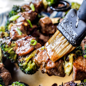 Your favorite Beef and Broccoli now on the grill! Crazy juicy Grilled Beef and Broccoli Kebabs bursting with flavor from a simple marinade/glaze in one!