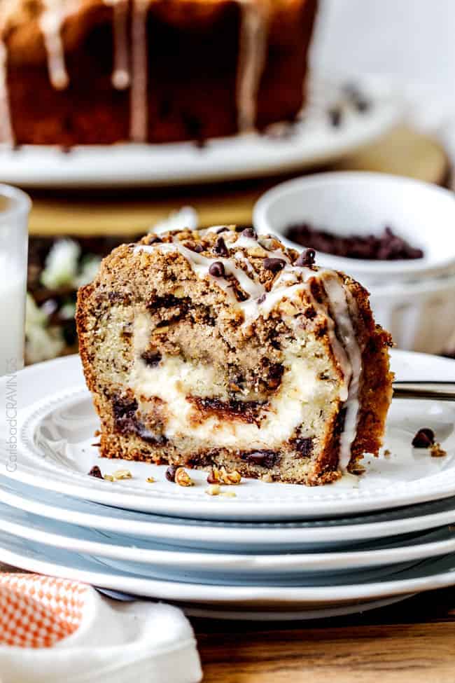 Cream Cheese Stuffed Banana Bread Coffee Cake - Carlsbad Cravings