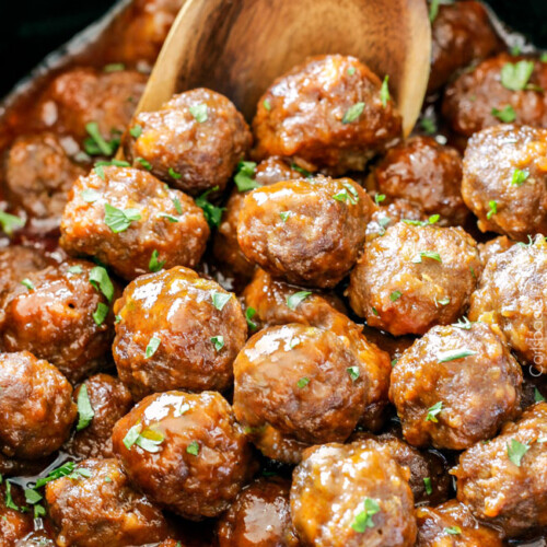 Honey Buffalo Meatballs in Crockpot Carlsbad Cravings
