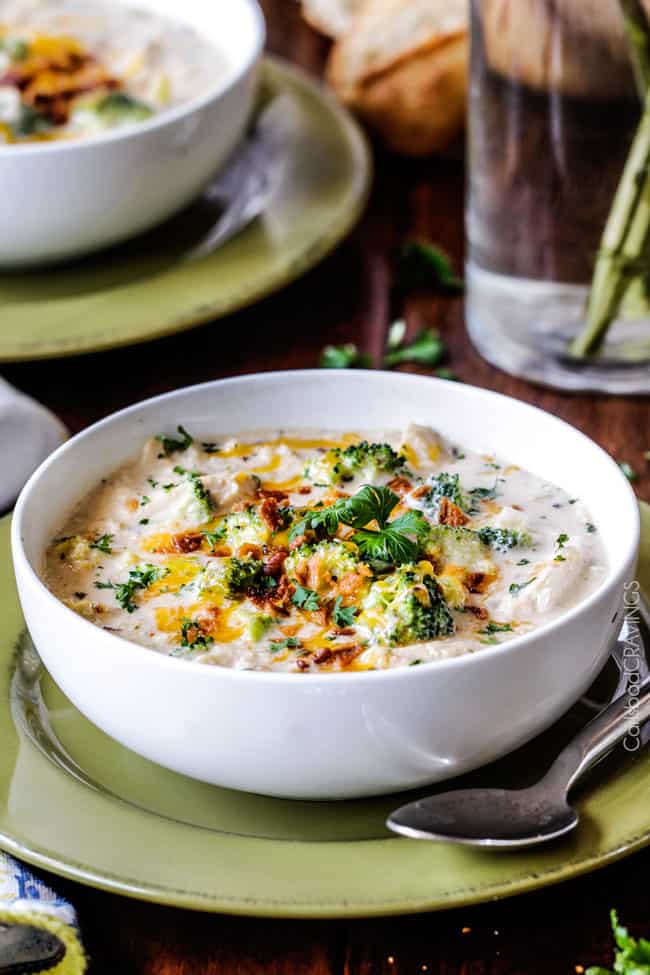 a bowl of easy Creamy Chicken and Wild Rice Soup 