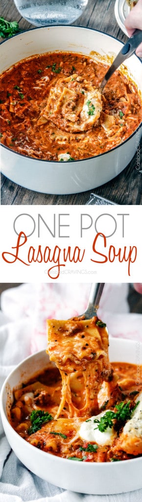 BEST EVER One Pot Lasagna Soup - (with VIDEO!) - Carlsbad Cravings