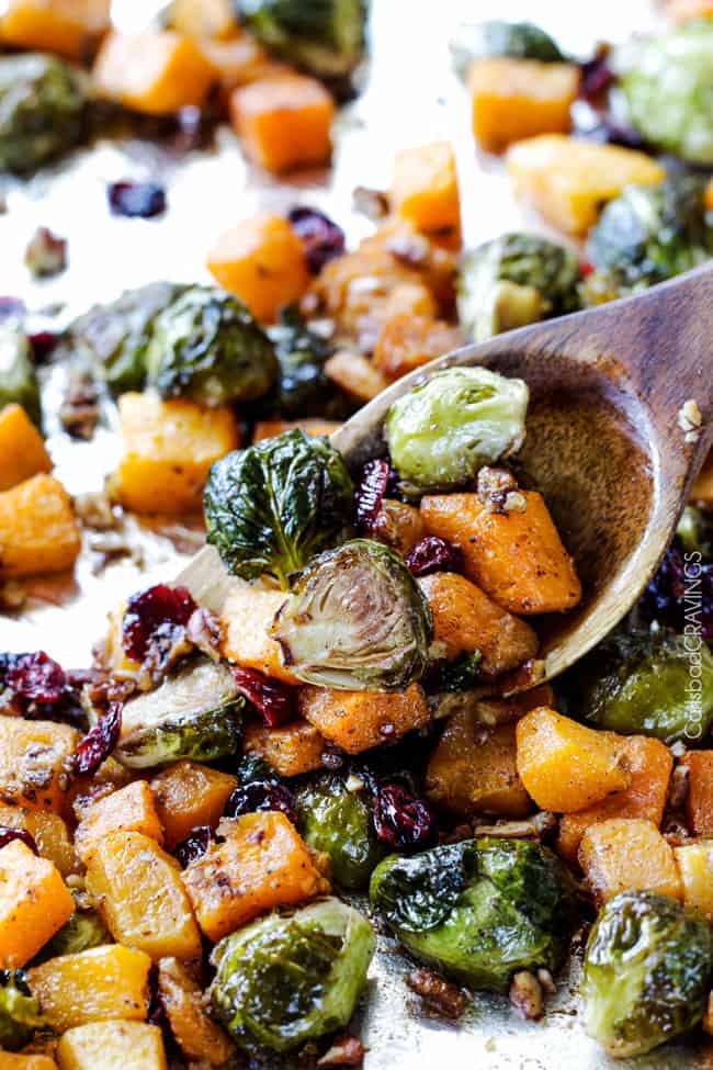 Roasted Maple Dijon Brussels Sprouts and Butternut Squash with ...
