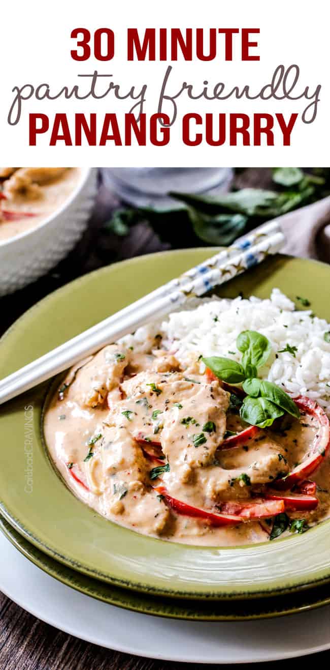 Chicken Panang Curry with white rice. 