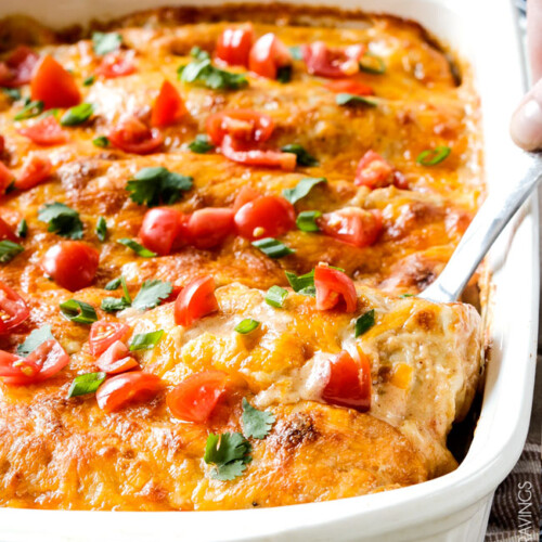 Breakfast Enchilads with Creamy Salsa Sauce (Make Ahead instructions)