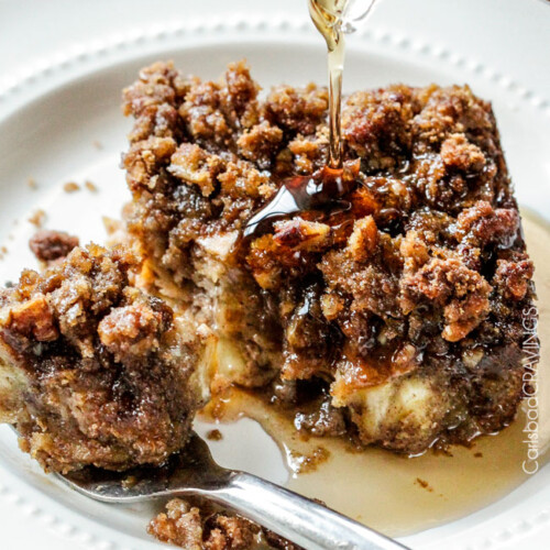 Overnight Cinnamon Eggnog Baked French Toast Casserorle