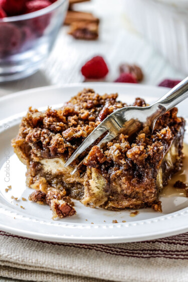 Overnight Cinnamon Eggnog Baked French Toast Casserorle