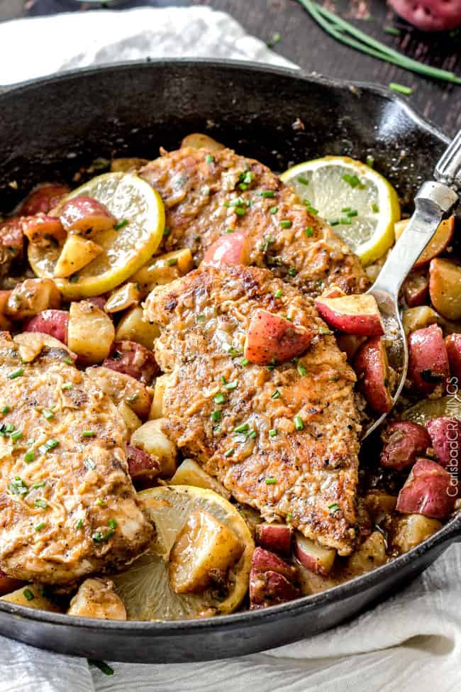 Chicken and Potatoes Skillet in Lemon Paprika Sauce