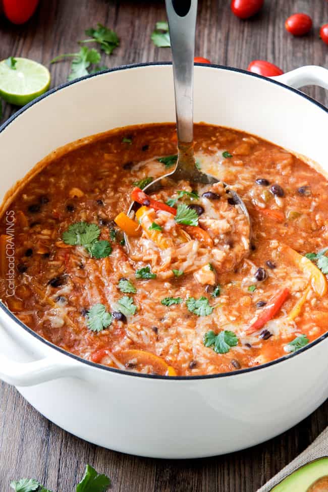 One Pot Mexican Chicken and Rice Soup - Healthy/GF