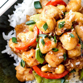 Skinny Honey Coconut Cashew Chicken Stir Fry - in your mouth in less than 30 minutes with most incredible coconut infused sweet and tangy sauce.