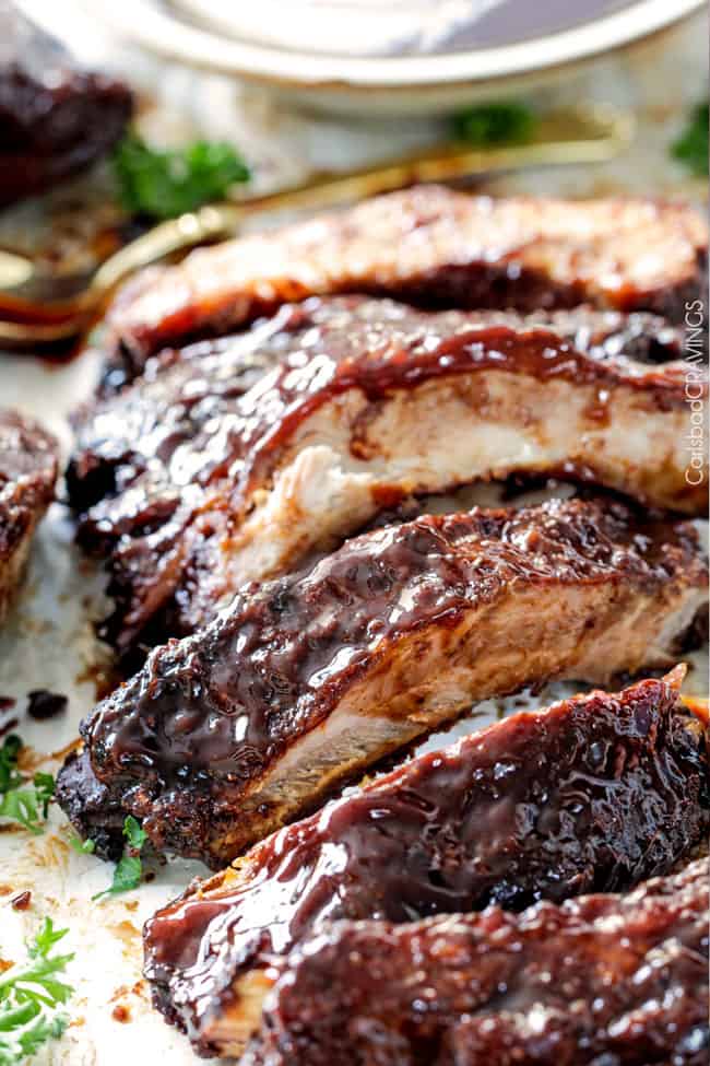 Barbecue Slow Cooker Ribs (the BEST!) + Video - Carlsbad Cravings