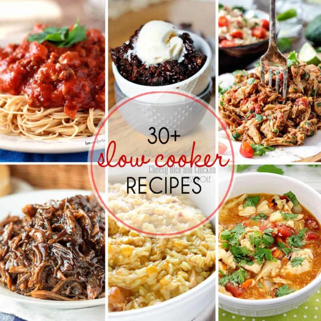 Over 30 Slow Cooker Recipes for stress free, easy, DELICIOUS, appetizers, dinners and desserts!