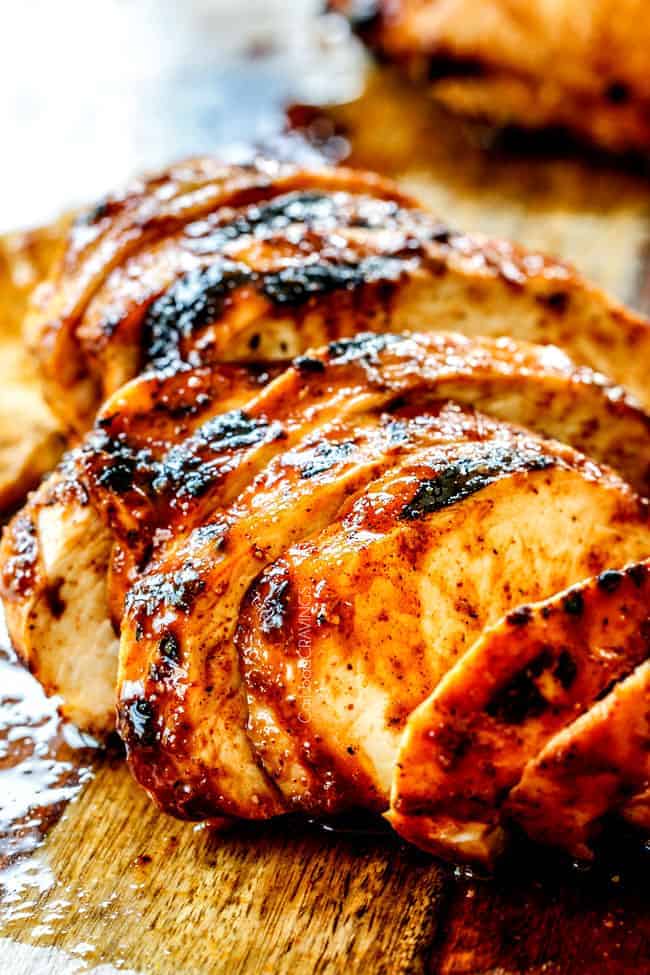 sliced best buffalo chicken recipe on a wood cutting board