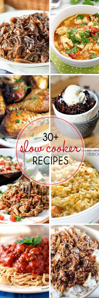 Over 30 Slow Cooker Recipes for stress free, easy, DELICIOUS, appetizers, dinners and desserts!