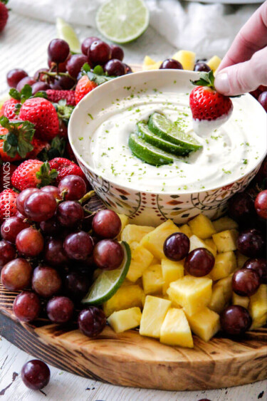 Key Lime Cheesecake Fruit Dip - Carlsbad Cravings