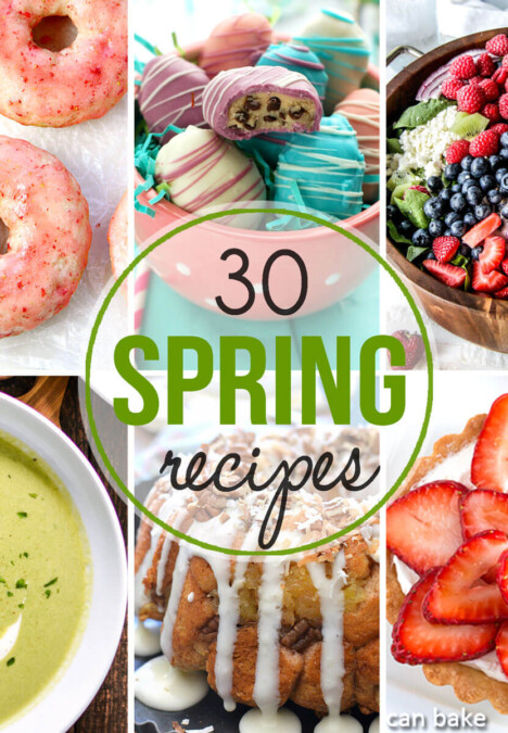 Over 30 Spring Recipes from appetizers, sides, main dishes to desserts!