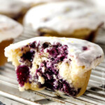 Everyone goes crazy over these cakey blueberry muffins! they are so incredibly moist, bursting with extra blueberries in every bite and the sweet and tangy Lemon Glaze is out of this world!