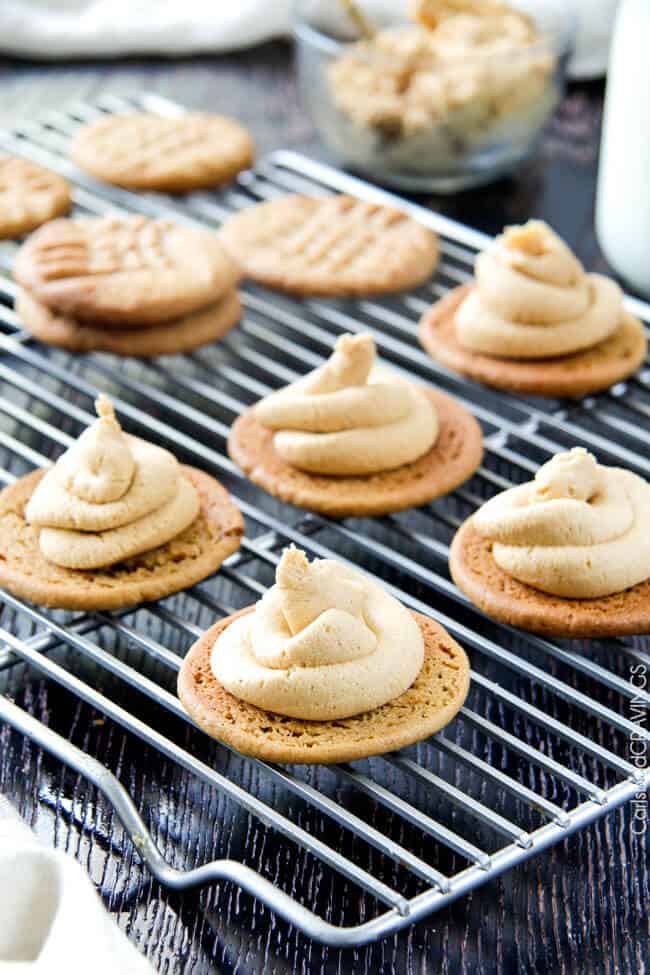 showing how to make Peanut Butter Cookies by filling with creamy peanut butter filling 