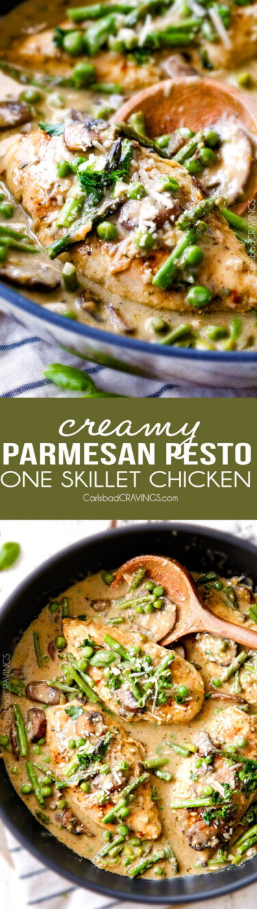 Creamy Parmesan Pesto Chicken Skillet - Carlsbad Cravings